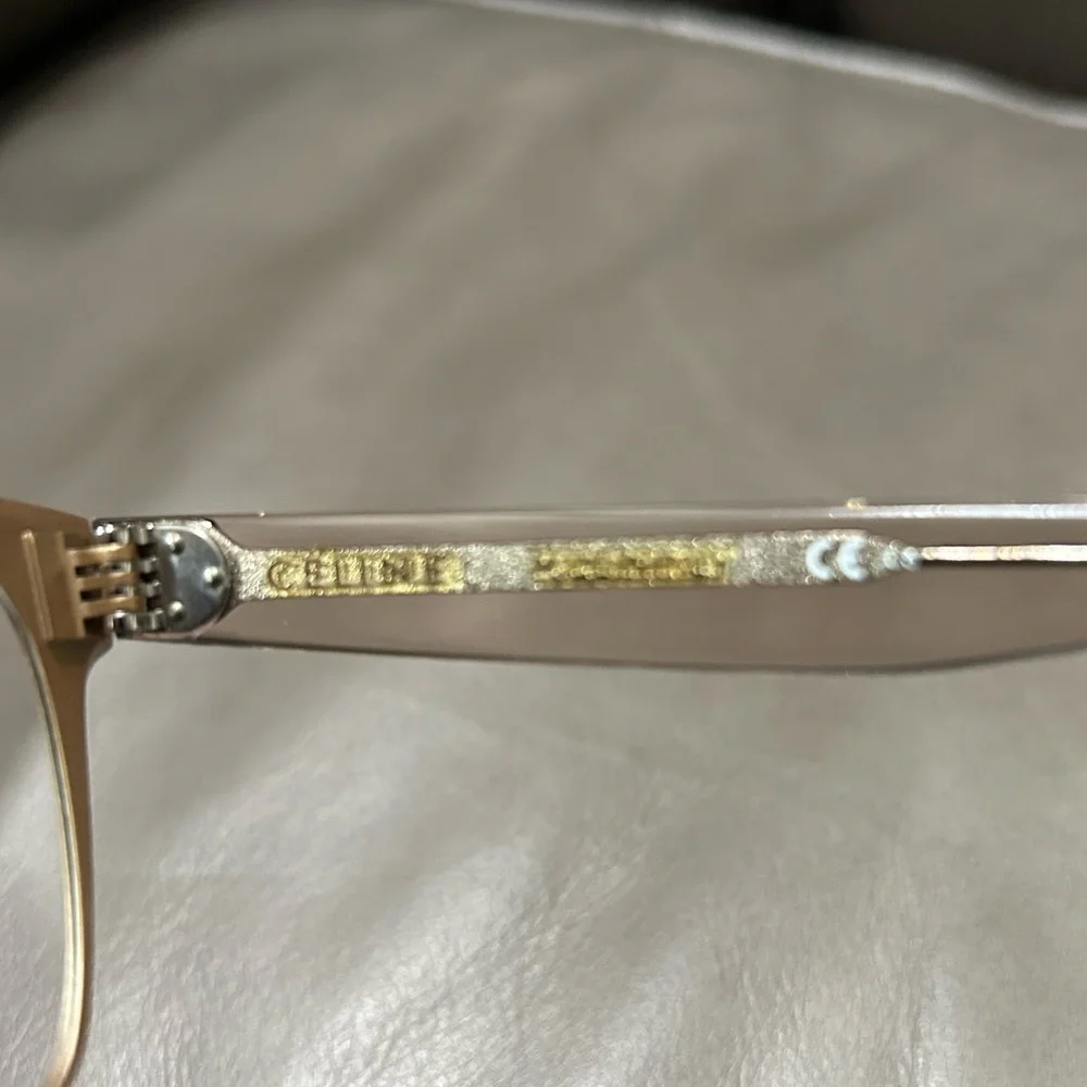 CELINE CL41456 Titanium Gold Square Eyeglasses Made in Italy w/ Case
